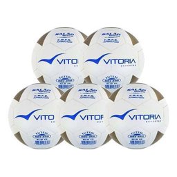 Kit 5 Bolas Futsal Vitoria Brx Max 450 Sub 15 (13/15 Anos) - Branco - 2