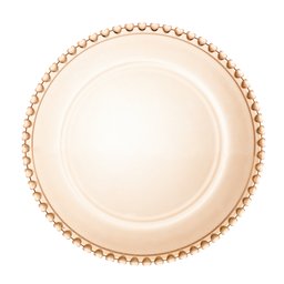 Sousplat de Cristal Coração Âmbar Metalizado 32cm Lyor - 1
