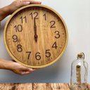 Ver imagem 2 de Relógio de Parede Plástico Basic Wood 30,5 x 4 cm | Casa Del Grande