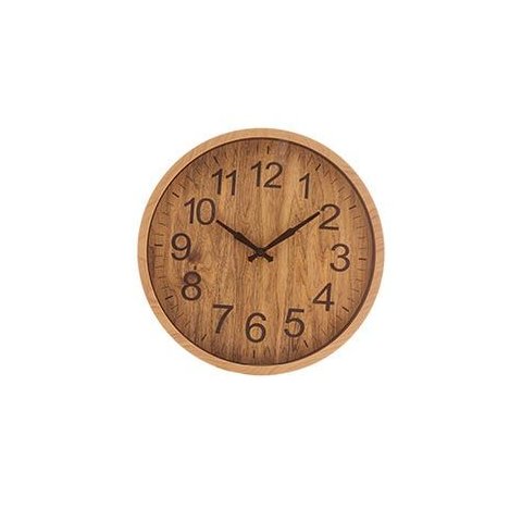 Relógio de Parede Plástico Basic Wood 30,5 x 4 cm | Casa Del Grande