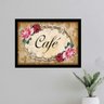 Quadro Placa Escrito Café - Vintage 33x24cm - com Vidro:moldura Preta - 1