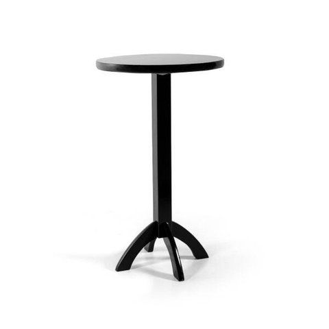 Mesa Bistrô Alta de Madeira 60cm Redonda Lisboa Preta - Melhor Móvel