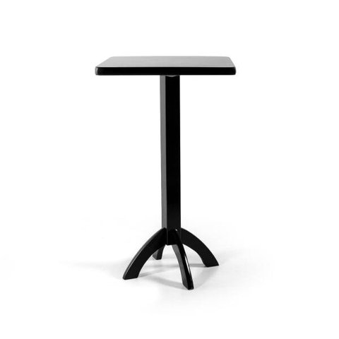 Mesa Bistrô Alta de Madeira 60cm Quadrada Lisboa Preta - Melhor Móvel