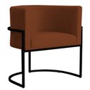 Ver imagem 1 de Poltrona Decorativa Sala Estar Recepção Escritório Luana Base Preta Veludo Terracota - Montanaris