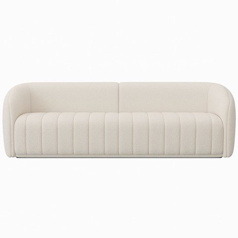 Sofá 2 Lugares 252cm Bipartido West Bouclé Off White - Sallar Home