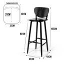 Ver imagem 4 de Conjunto 2 Banquetas Altas Bistrô de Madeira Torneada Lisboa Preta - Melhor Móvel