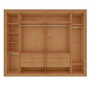 Ver imagem 5 de Guarda Roupa Casal Easy Space 6 Portas de Bater 6 Gavetas MDF com Espelho Amendoa Clean-Off White