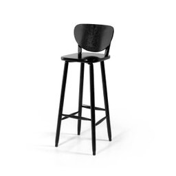 Conjunto Bistrô Mesa Redonda Alta com 2 Banquetas de Madeira Lisboa Preta - Melhor Móvel - 3