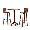 Ver imagem 1 de Conjunto Bistrô Mesa Quadrada Alta com 2 Banquetas de Madeira Lisboa Imbuia - Melhor Móvel