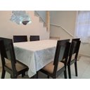 Ver imagem 2 de Kit Toalha de Mesa 4 Lugares Rendada Tnt + Toalha de Cristal - Branca 008