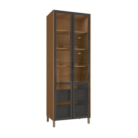 Cristaleira com Led 2 Portas de Vidro 80cm com Pés Vibra Kappesberg