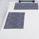 Ver imagem 2 de Kit Passadeira Tapete Cozinha 3 Peças Jacquard Base Antiderrapante - Marinho