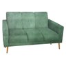 Sofá 3 Lugares Luana Verde Suede com Duas Almofádas - 2