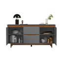 Ver imagem 5 de Buffet Flow 2 Portas Cinza para Sala de Jantar com Design Moderno e Espaço para Organização