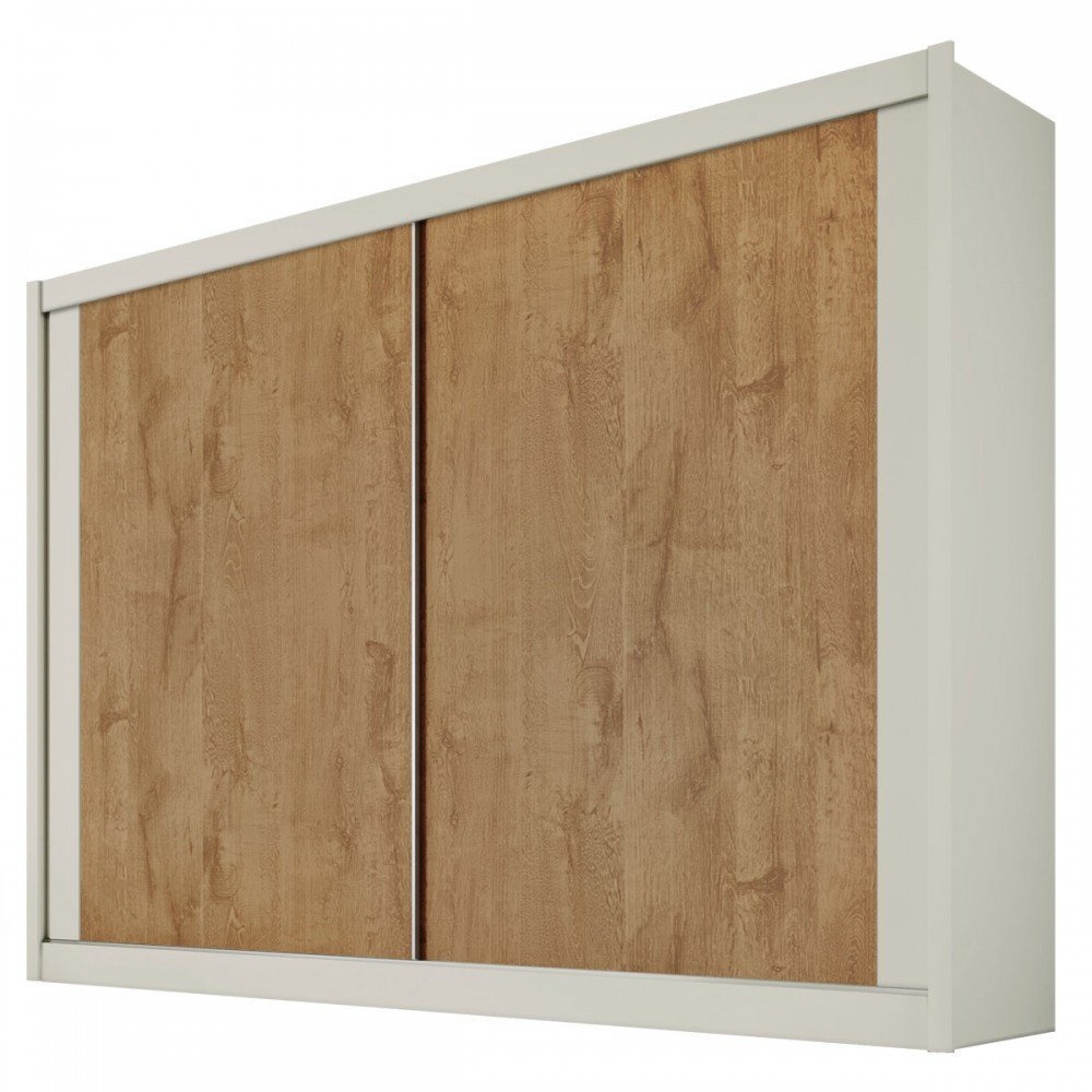 Guarda-Roupa Casal Creta 2 Portas 4 Gavetas 100% Mdf Off White/Amendoa - Europa Móveis - 6