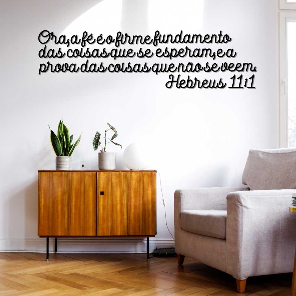 Versículo Bíblico Hebreus 11:1 em MDF 6mm Vazado