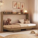 Ver imagem 1 de Cama Infantil Juvenil Solteriro Articulável Horizontal 80 Hanover Marrom/Mel