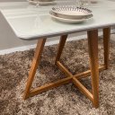 Ver imagem 5 de Sala de Jantar Mesa Lizzi 1,20m com 4 Cadeiras Eco D'confort Design Suede Rose