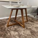 Ver imagem 4 de Sala de Jantar Mesa Lizzi 1,20m com 4 Cadeiras Eco D'confort Design Suede Rose