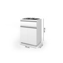 Ver imagem 3 de Gabinete de Cozinha Modulado Balcão Asm 186 P/ Cooktop 2 Portas e 1 Gaveta Branco - Movelbento