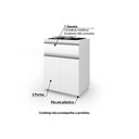 Ver imagem 4 de Gabinete de Cozinha Modulado Balcão Asm 186 P/ Cooktop 2 Portas e 1 Gaveta Branco - Movelbento