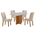 Ver imagem 2 de Conjunto Mesa de Jantar 120cm com 4 Cadeiras Estofadas Multimóveis Crrft-CON041 Madeirado/Off White