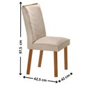 Ver imagem 3 de Conjunto Mesa de Jantar 120cm com 4 Cadeiras Estofadas Multimóveis Crrft-CON041 Madeirado/Off White