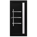 Ver imagem 1 de Porta Pivotante Alumínio Preto Lambril c/Visor Lateral e Friso Px 100cm Maxx - 230x100 "D"