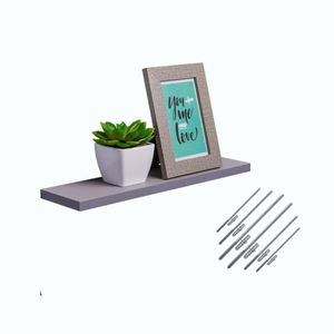 Prateleira Mdf Suporte Invisível Flutuante 70cm Cinza Laqueada Reta Decoração - Organizze Móveis