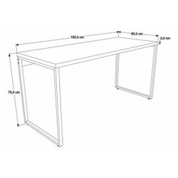 Mesa para Escritório Industrial Kuadra Me150 Carvalho Dark - Compace - 11