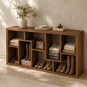 Ver imagem 1 de Estante Livreiro Multiuso Aberta com Nichos Amêndoa/Marrom - Tecnomobili