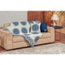 Ver imagem 1 de Xale Turin com Franja para Sofá 1,60m X 1,40m 1 Peça - Mandala Marinho