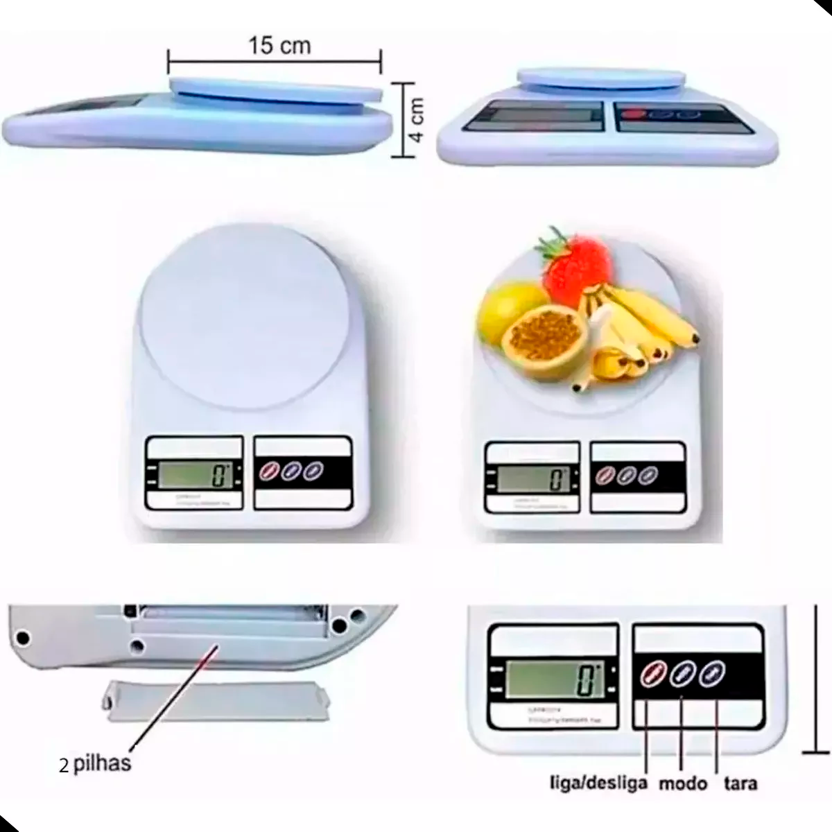 10kg Balança Digital de Precisão Cozinha: Azul - 4