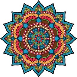 Adesivo de Parede para Sala Mandala Azul Turquesa - 1