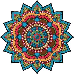Adesivo de Parede para Sala Mandala Azul Turquesa