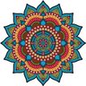Adesivo de Parede para Sala Mandala Azul Turquesa - 1