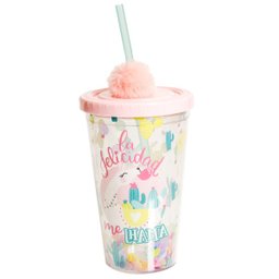 Copo Canudo Com Confete - Lhama - 1