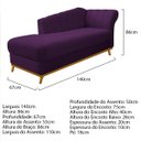 Ver imagem 4 de Kit Diva Recamier Vanessa 140cm Lado Esquerdo e 02 Poltronas Laura Suede - Doce Sonho Móveis RECAMIE