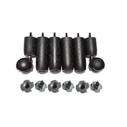 Kit Pés Madeira 4x2 Tdc Preto C/ Porcas para Cama Box ou Baú Solteiro - 1