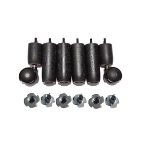 Kit Pés Madeira 4x2 Tdc Preto C/ Porcas para Cama Box ou Baú Solteiro