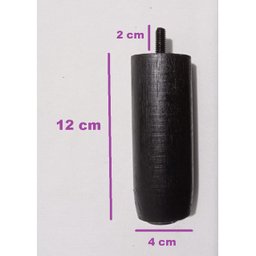 Kit Pés Madeira 4x2 Tdc Preto C/ Porcas para Cama Box ou Baú Solteiro - 5