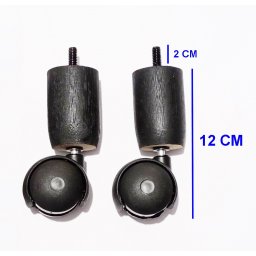 Kit Pés Madeira 4x2 Tdc Preto C/ Porcas para Cama Box ou Baú Solteiro - 3