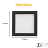Kit 20 Painel Plafon Embutir Quadrado Recuado Led 12w Opus - Preto - Bco Frio 6500k - 110v/220v - 6
