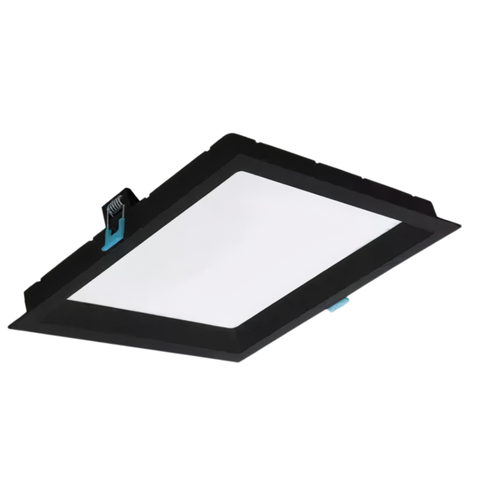 Kit 20 Painel Plafon Embutir Quadrado Recuado Led 12w Opus - Preto - Bco Frio 6500k - 110v/220v