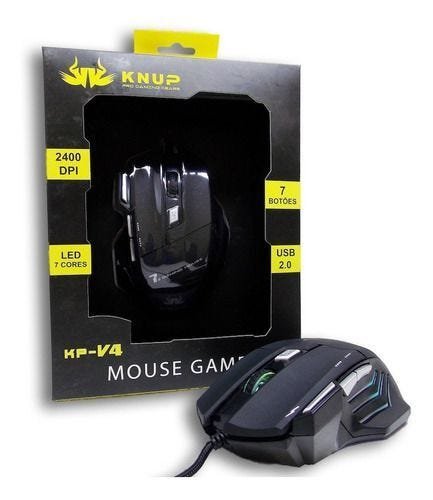 Mouse de Jogo 2400DPI Teclado Gamer Semi Mecânico Caixa de Som PC