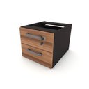 Ver imagem 2 de Gaveteiro Suspenso para Mesa de Escritório 2 Gavetas com Chave Corporate Marrom/Nogal/Preto