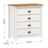 Conjunto Quarto: Guarda-roupa 4 Portas, Cômoda 4 Gavetas Topázio Branco/freijó Madeira Pinus - Fines - 5