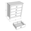 Ver imagem 6 de Conjunto Quarto: Guarda-roupa 4 Portas, Cômoda 4 Gavetas Topázio Branco/freijó Madeira Pinus - Fines