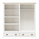 Ver imagem 3 de Conjunto Quarto: Guarda-roupa 4 Portas, Cômoda 4 Gavetas Topázio Branco/freijó Madeira Pinus - Fines