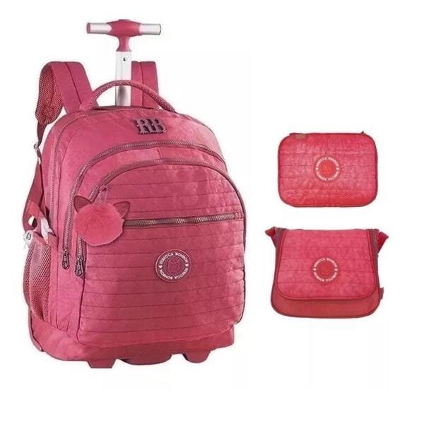 Kit Mochila Lancheira Estojo Reb Bonbon Rb2039 - Rosa - 1